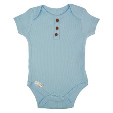 BS4500-B: Blue Ribbed Bodysuit (0-3 Months)